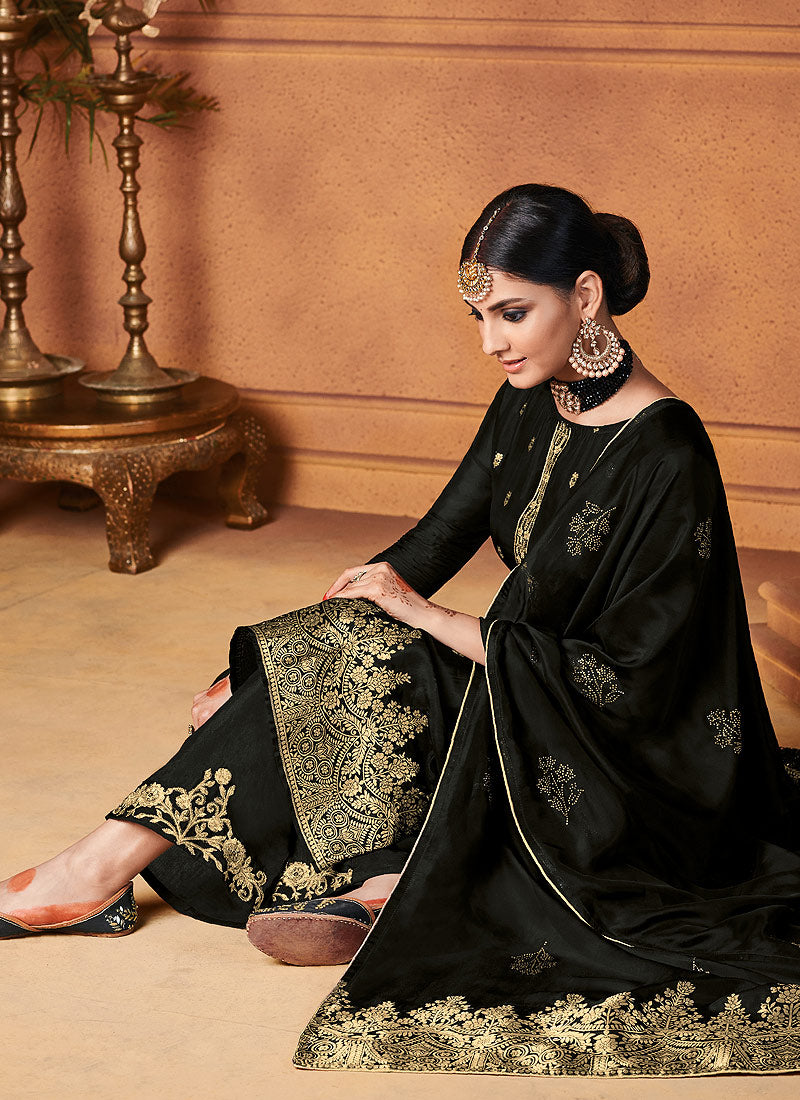 Embroidered Palazzo Suit