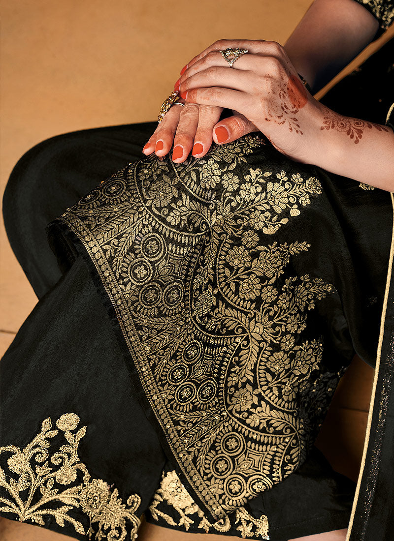 Embroidered Palazzo Suit
