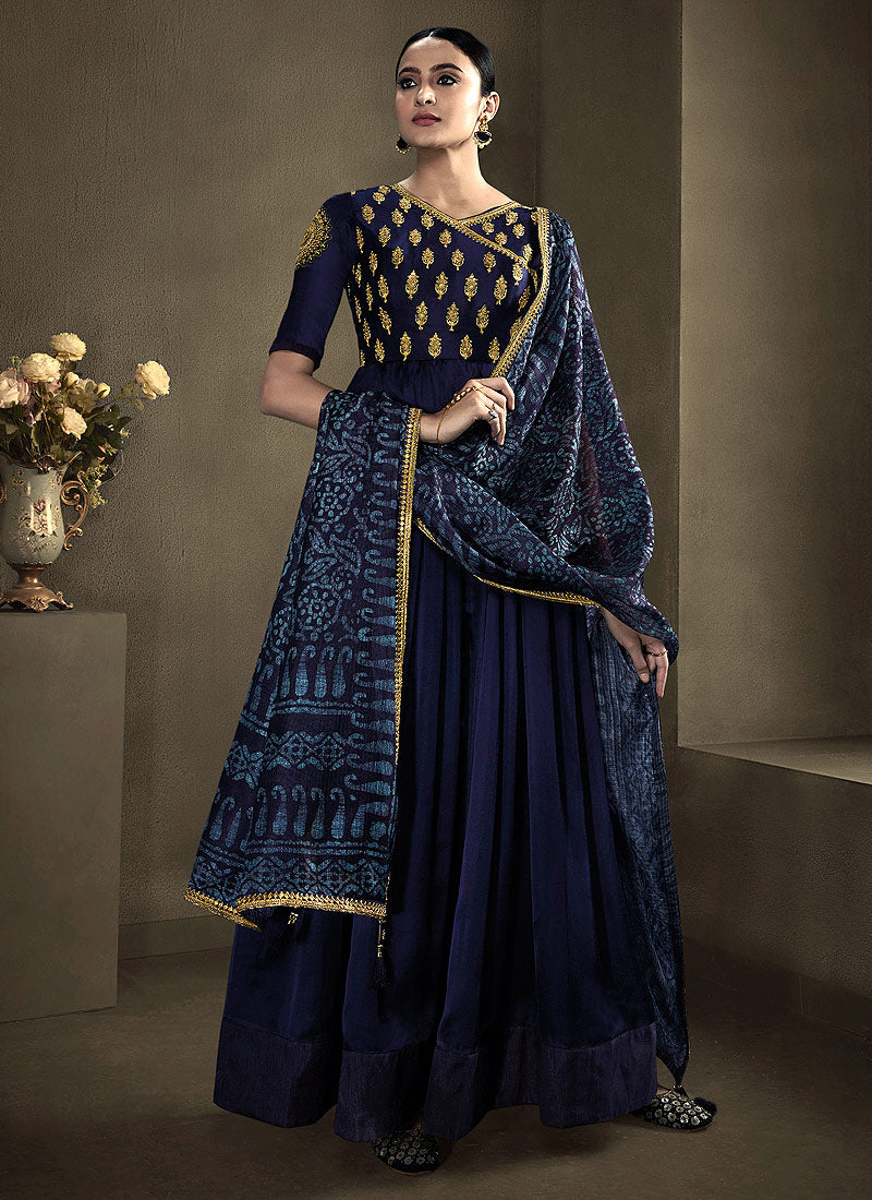 Navy Blue Anarkali Suit