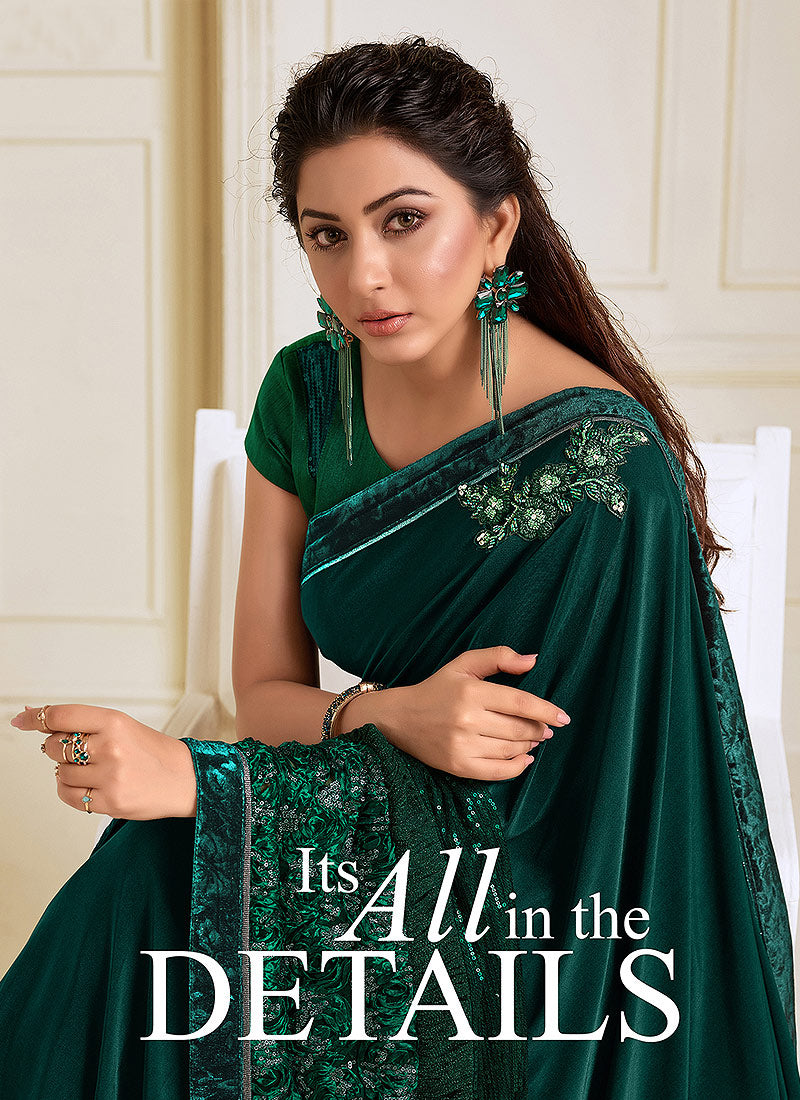 Dark Green Saree In usa uk canada