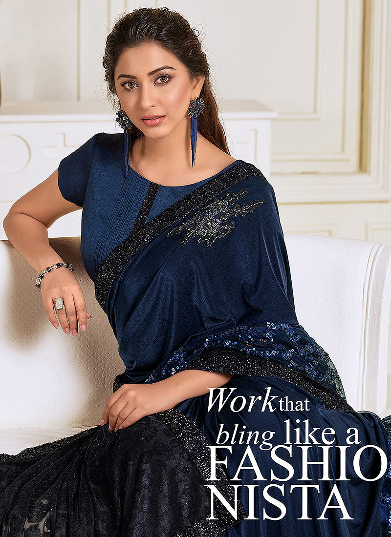 Navy Blue Saree In usa uk canada