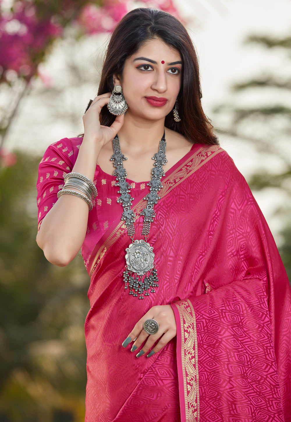 Pink Indian Banarasi Silk Saree In usa uk canada