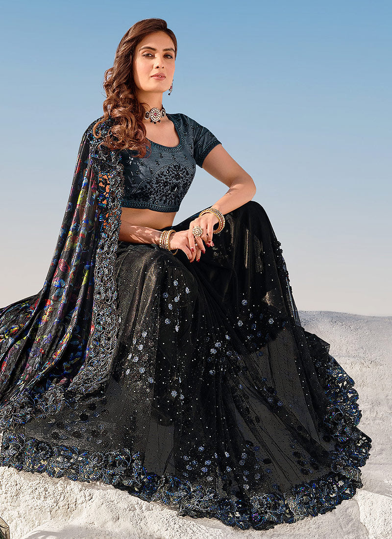 Black Indian Designer Saree In canada