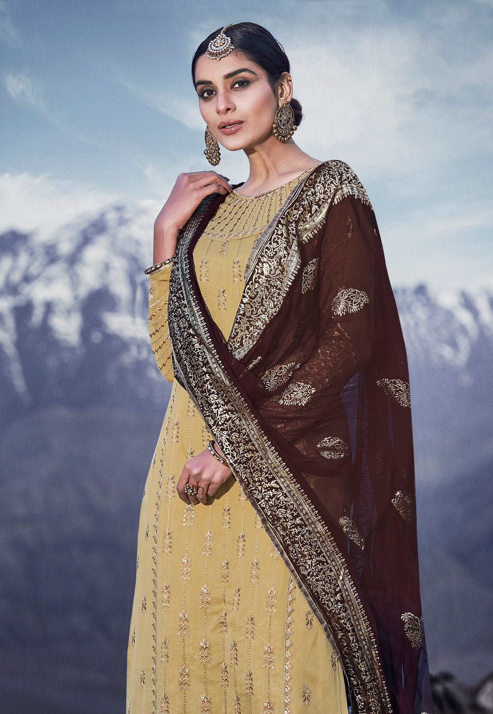 Embroidered Palazzo Suit