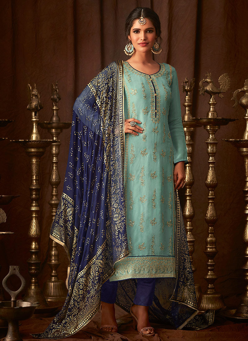 Embroidered Indian Pant Suit