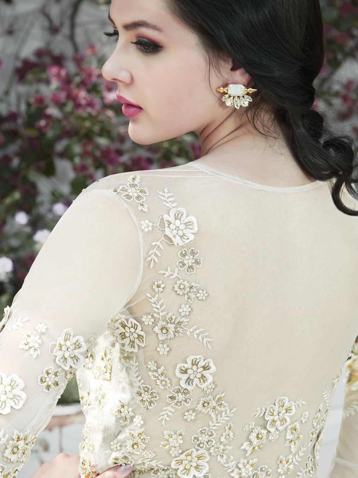 White And Pink Anarkali Lehenga And Pant Suit