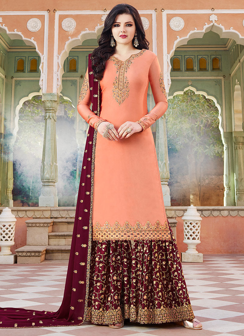 Embroidered Gharara Suit