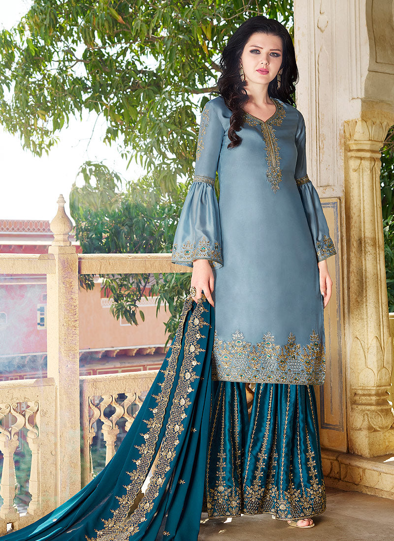 Embroidered Gharara Suit
