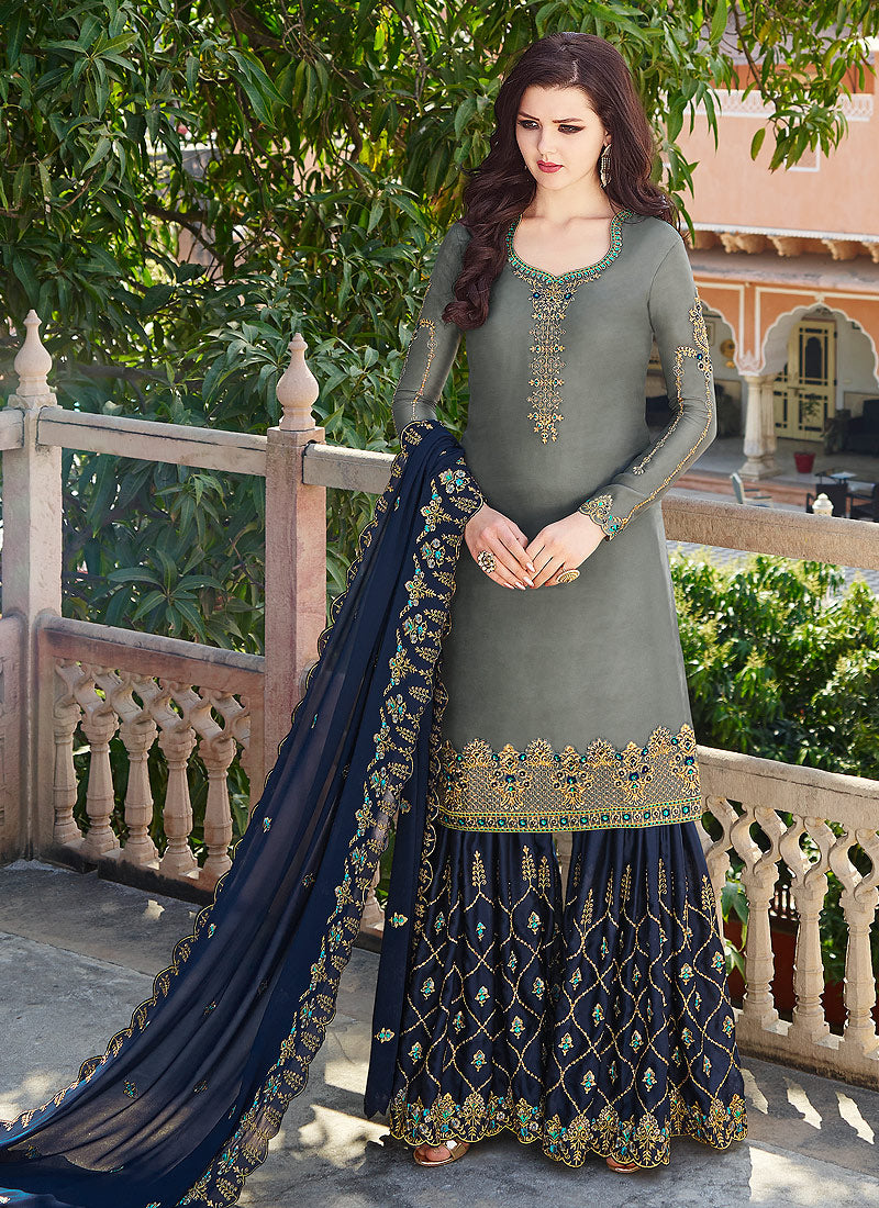 Embroidered Gharara Suit