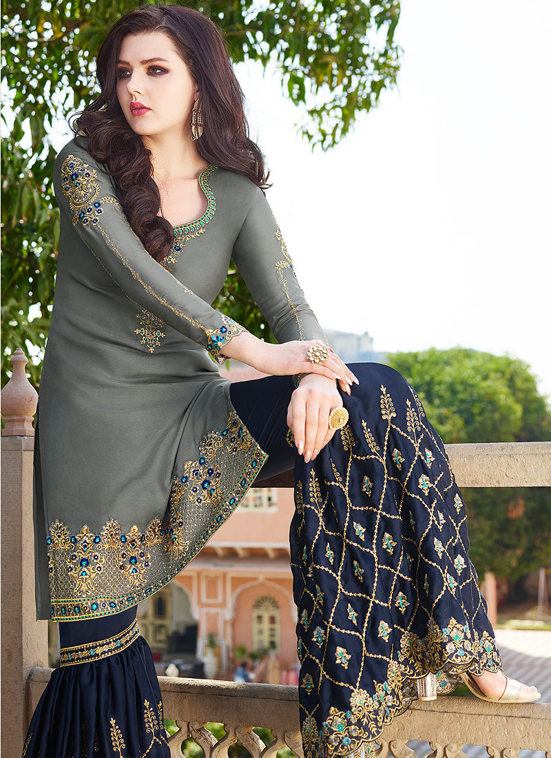Embroidered Gharara Suit