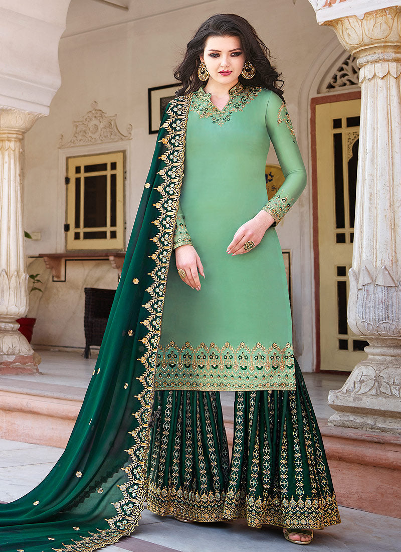Embroidered Gharara Suit