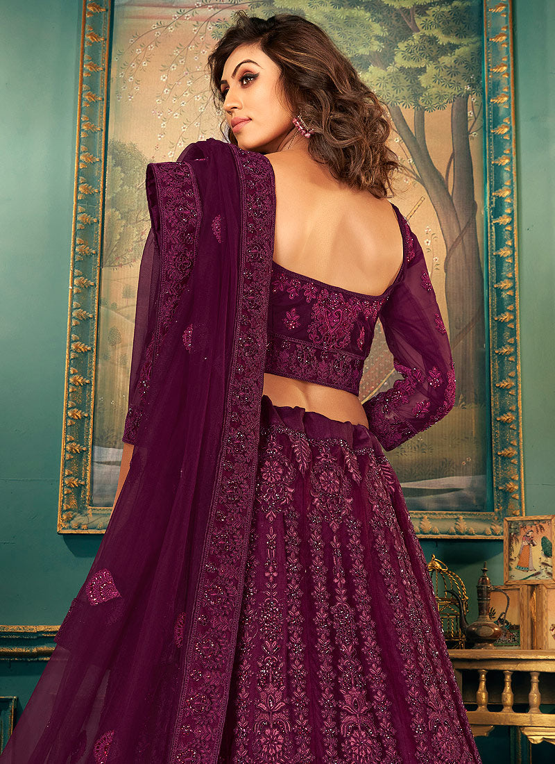 Wine Lehenga Choli In usa uk canada