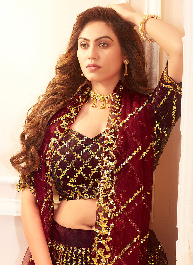 Maroon Lehenga Choli