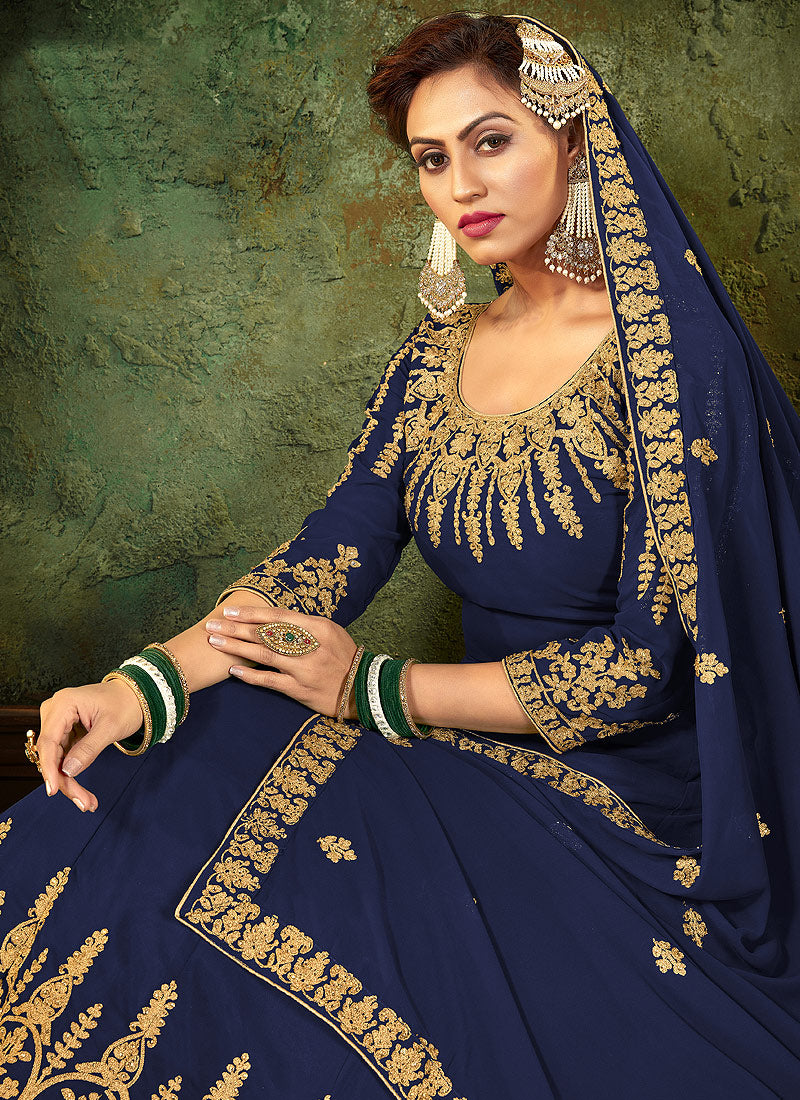 Navy Blue Anarkali Suit In usa