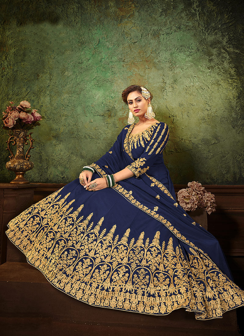 Navy Blue Anarkali Suit In usa uk canada