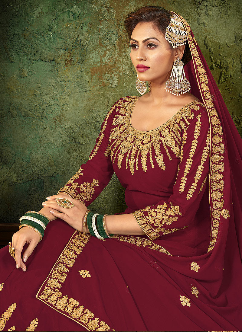 Red Anarkali Suit In usa