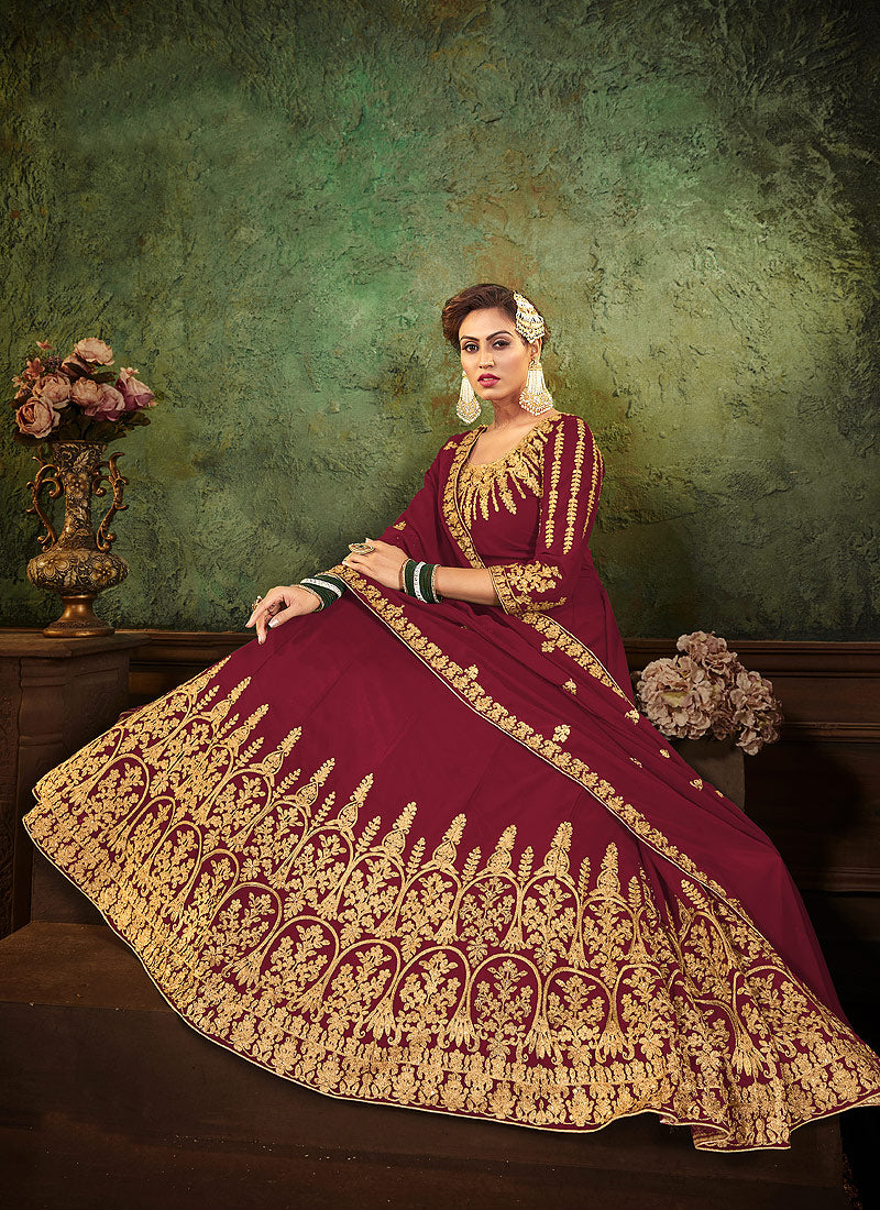 Red Anarkali Suit In usa uk canada