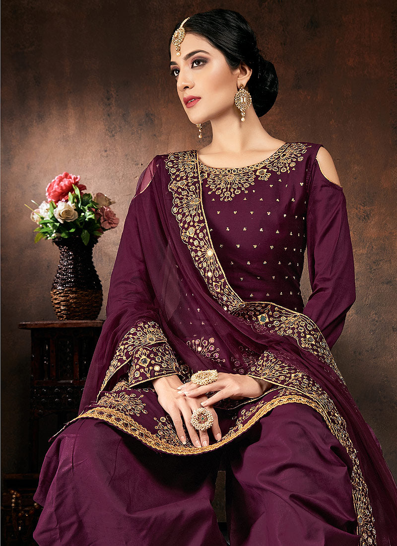 Magenta Punjabi Suit In usa uk canada