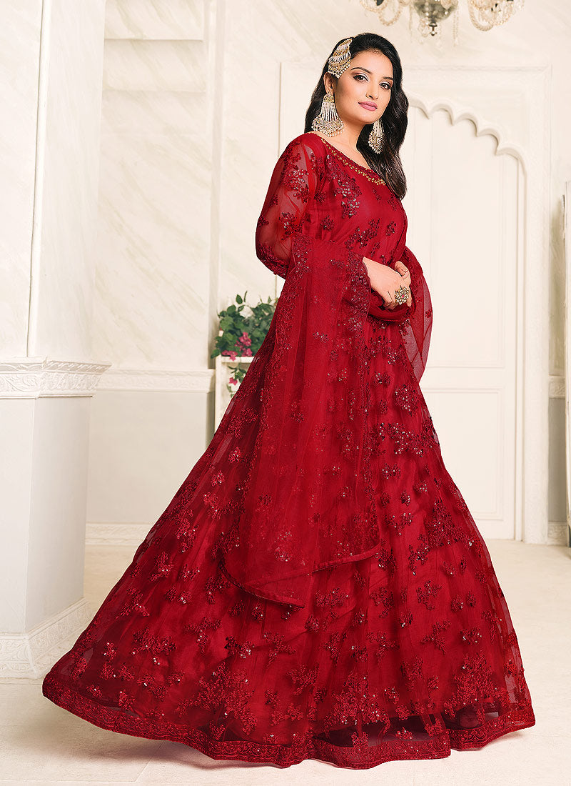 Red Anarkali Suit In usa