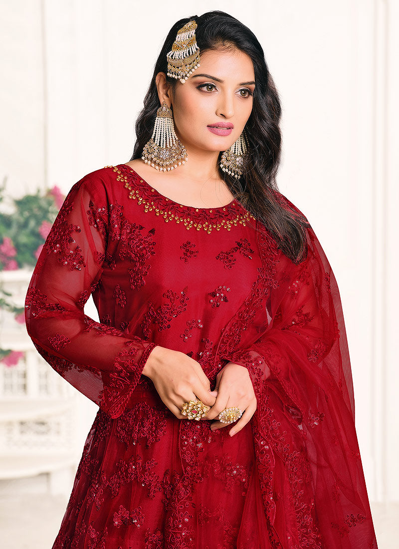 Red Anarkali Suit In usa uk canada