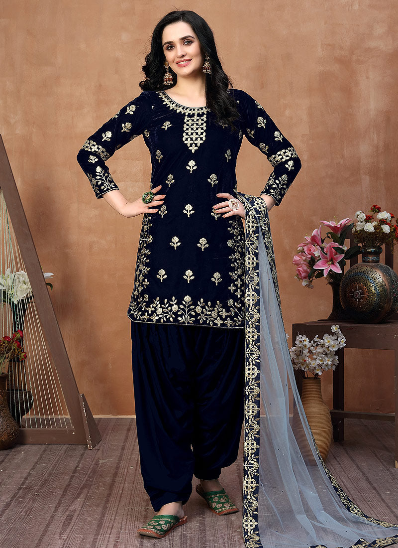 Blue Patiala Punjabi Suit In usa uk canada