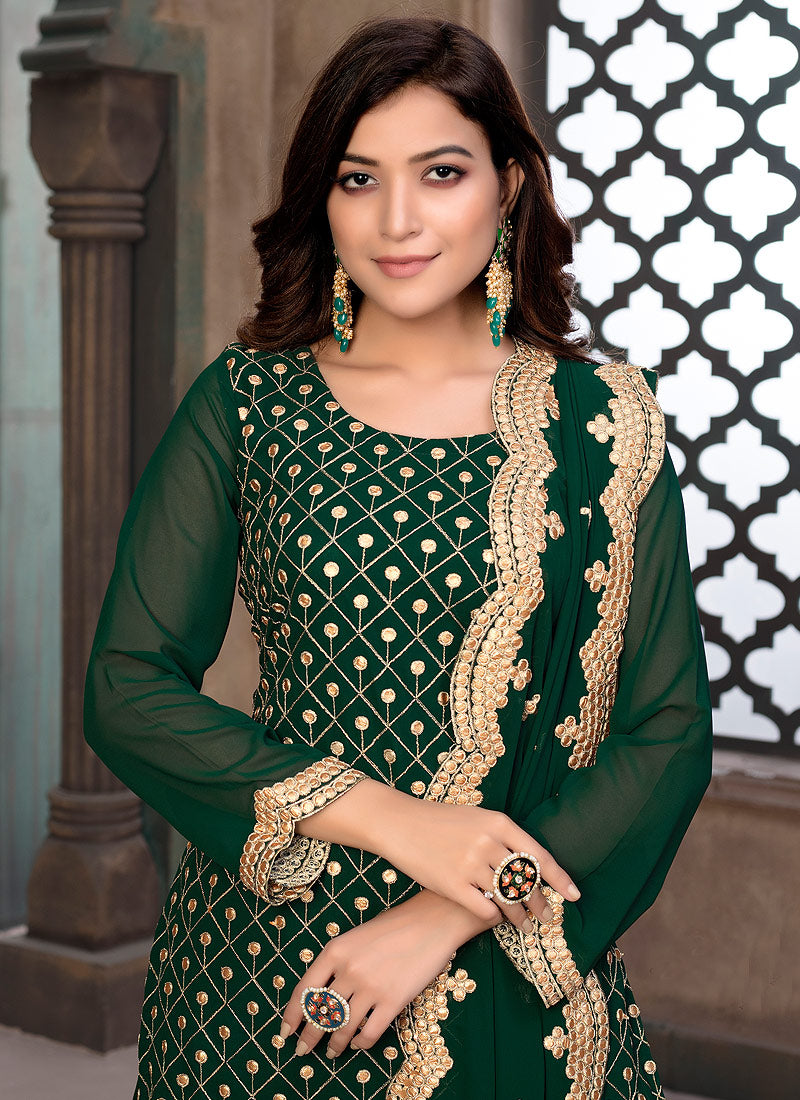 Dark Green Gharara Suit In usa