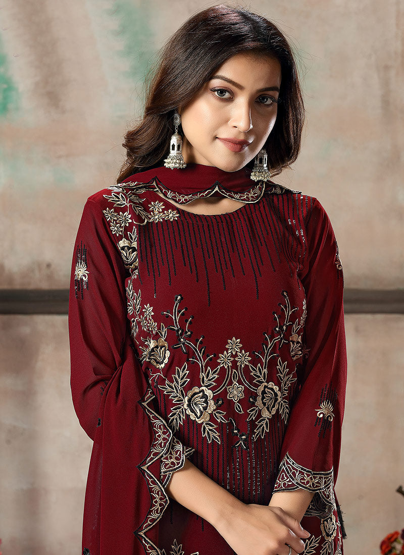 Indian Clothes - Red Salawar Kameez In usa uk canada