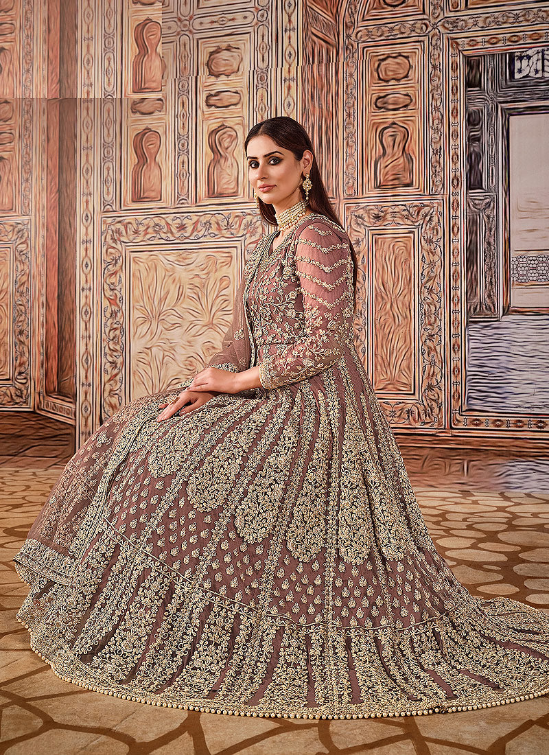 Rose Pink Anarkali Suit In Uk