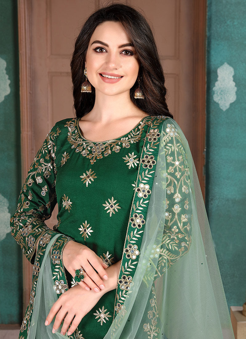 Indian Suits - Green Mirror Salwar kameez Suit