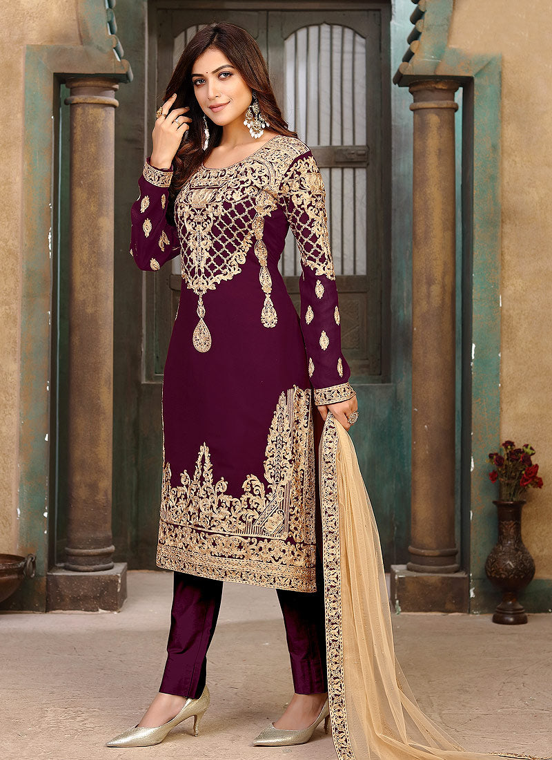Wine Pant Style Suit In uk