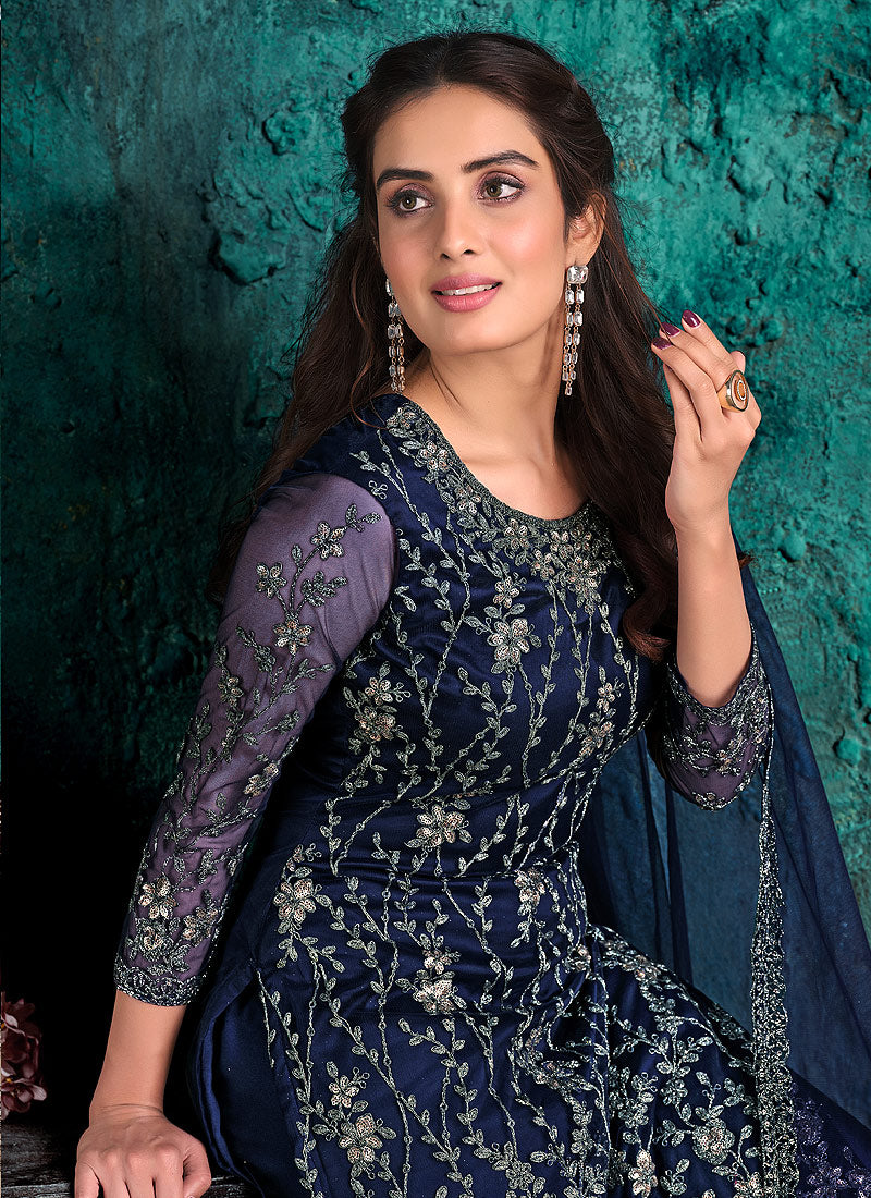 Navy Blue Pakistani Pant Suit In usa