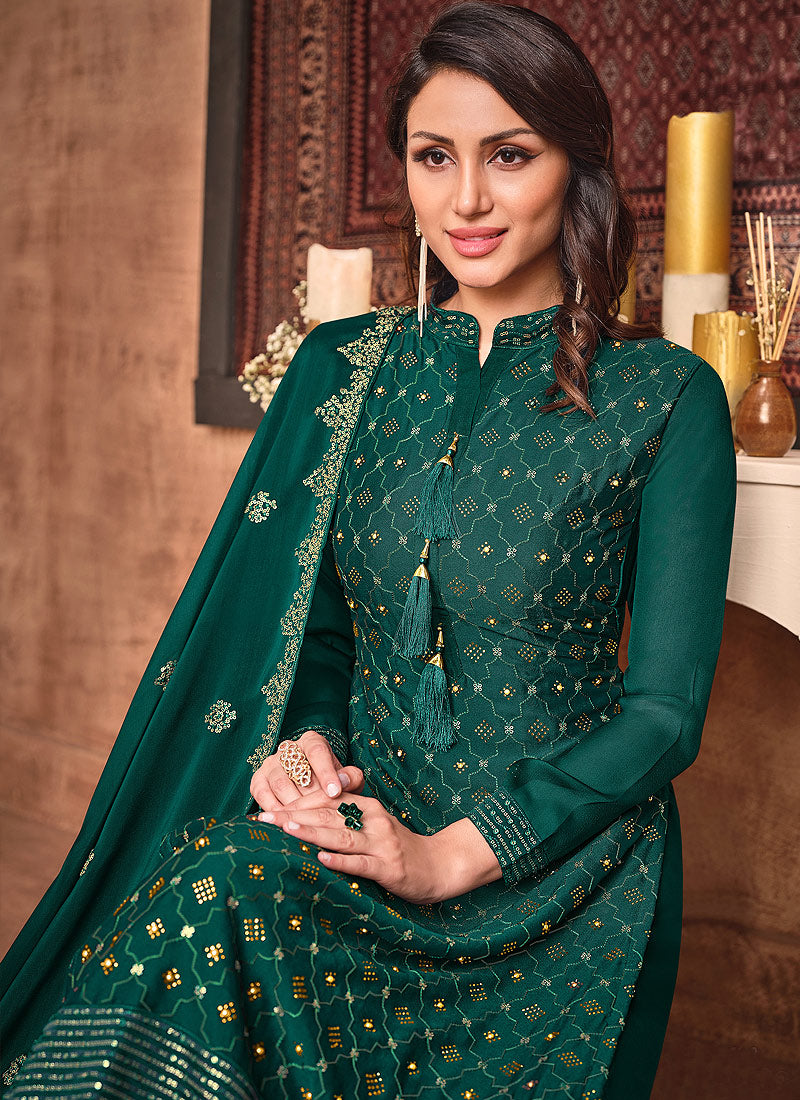 Dark Green Gharara Suit In usa