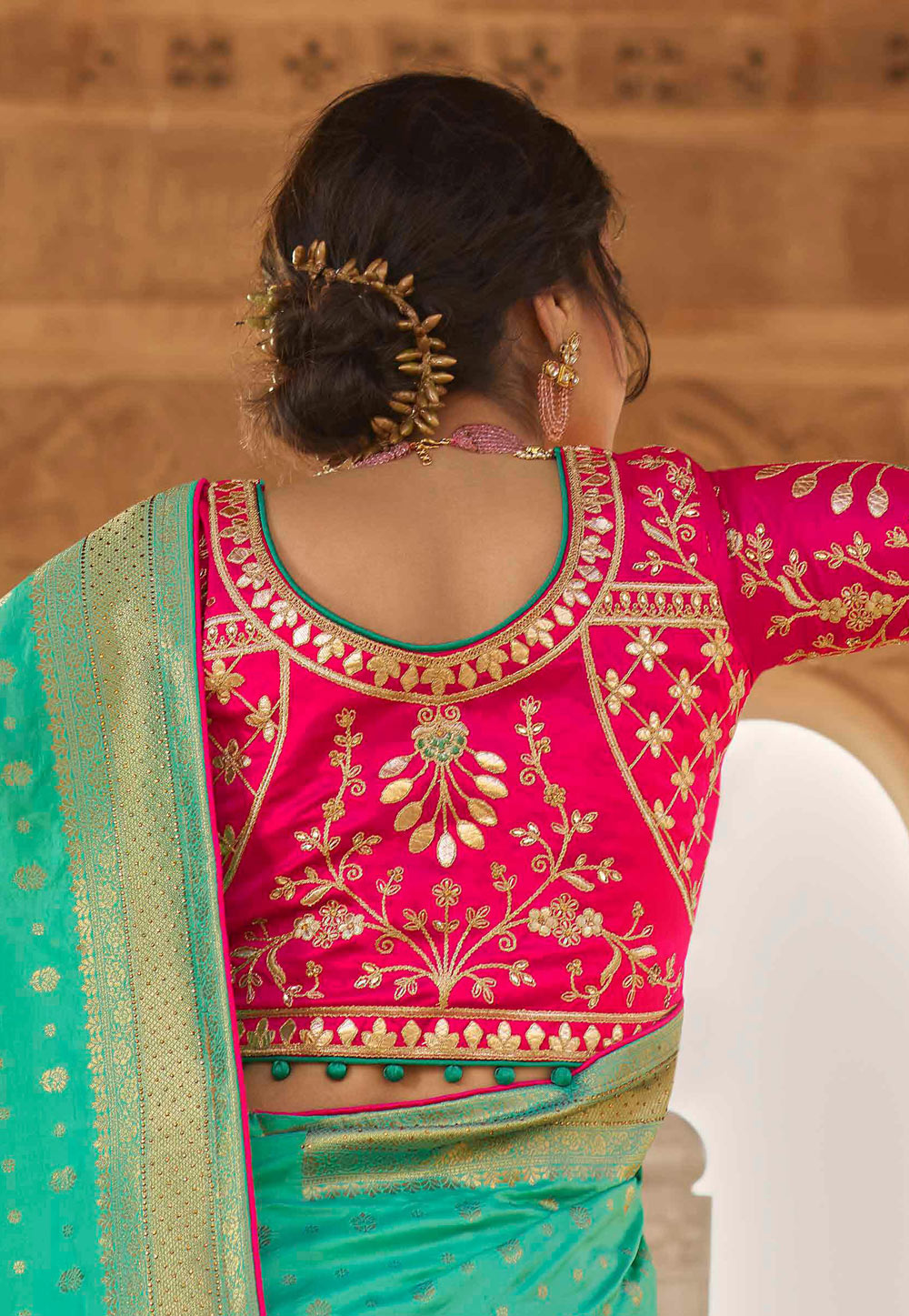Mint Green And Pink Saree In usa uk canada