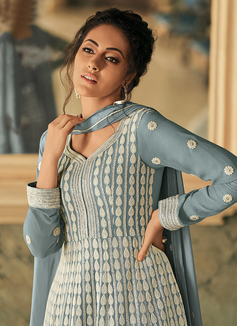 Blue Anarkali Suit