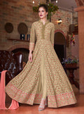 Golden Gleam Embroidered Slit Style Anarkali Suit