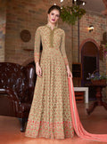 Golden Gleam Embroidered Slit Style Anarkali Suit