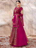 Magenta Traditional Embroidered Designer Anarkali Suit