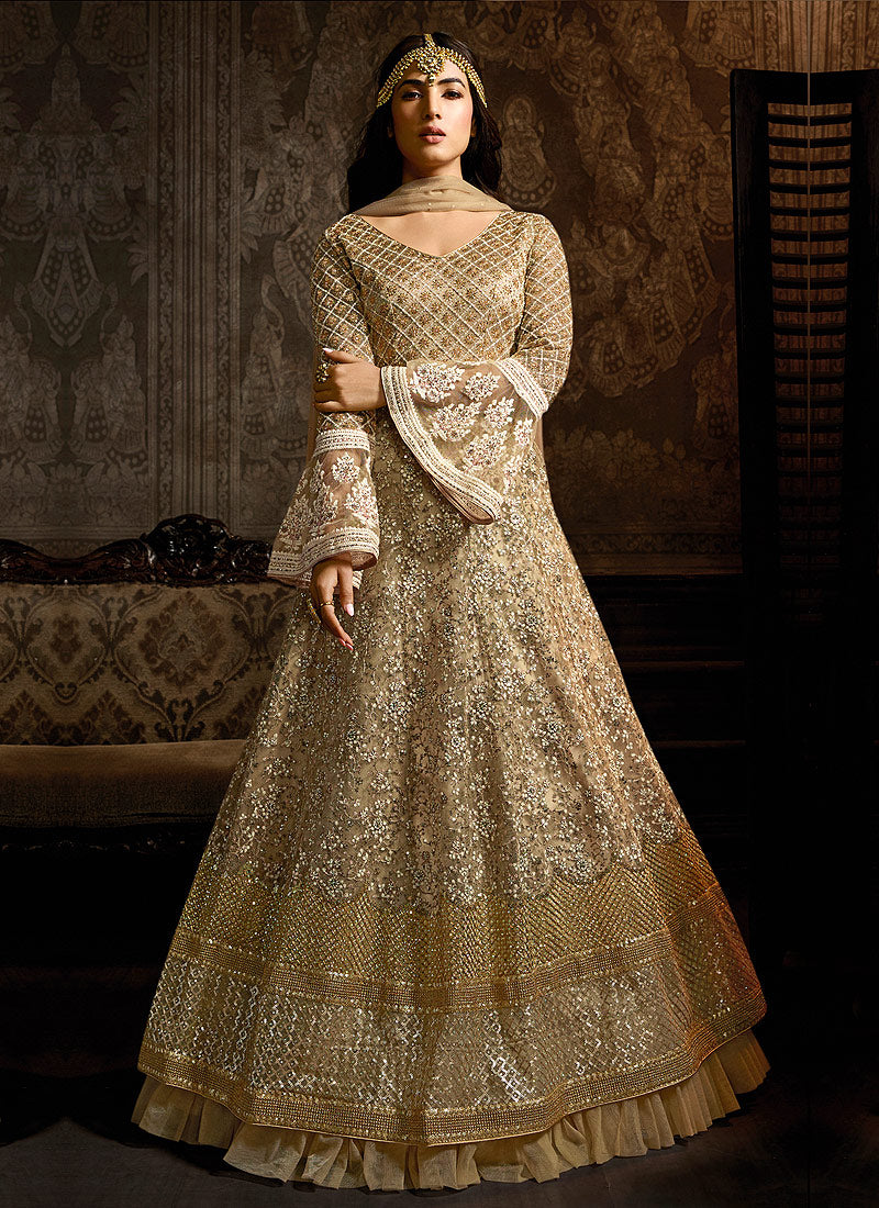 Black Zari Embroidered Anarkali Suit
