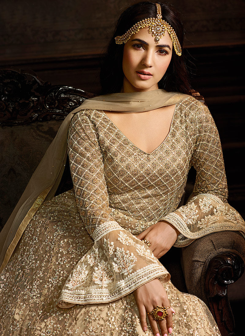 Black Zari Embroidered Anarkali Suit