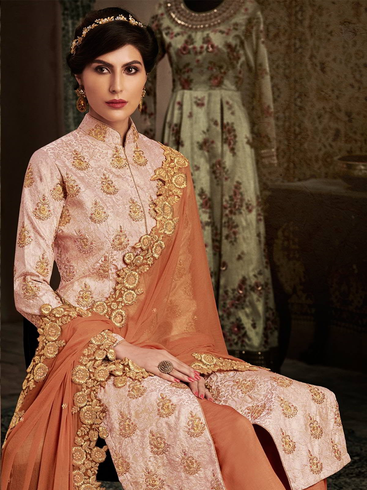 Peach Designer Salwar Kameez In usa uk canada