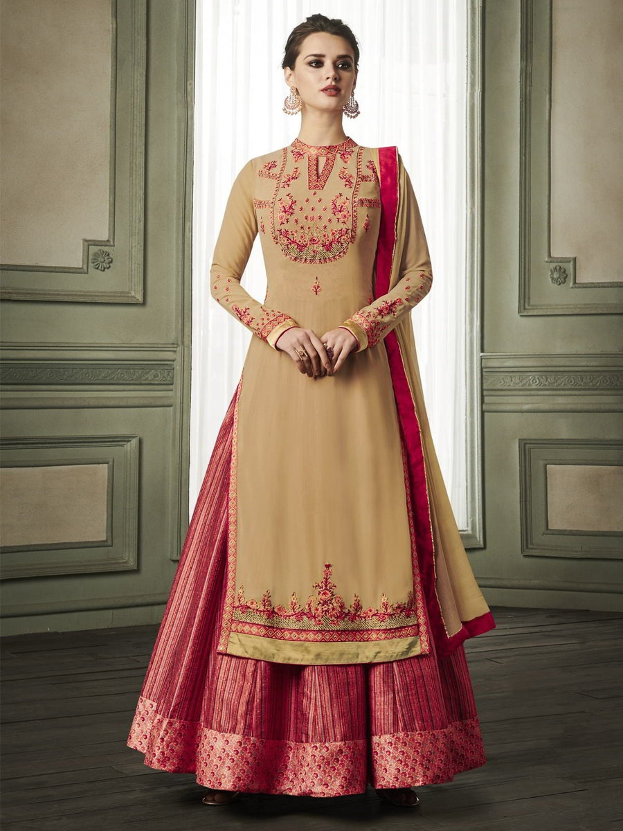Anarkali dress with overcoat top