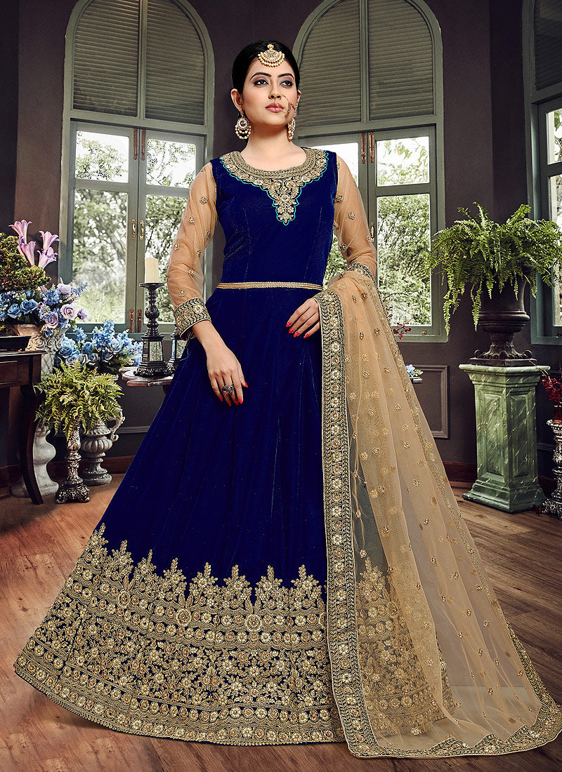 Velvet Anarkali Suit