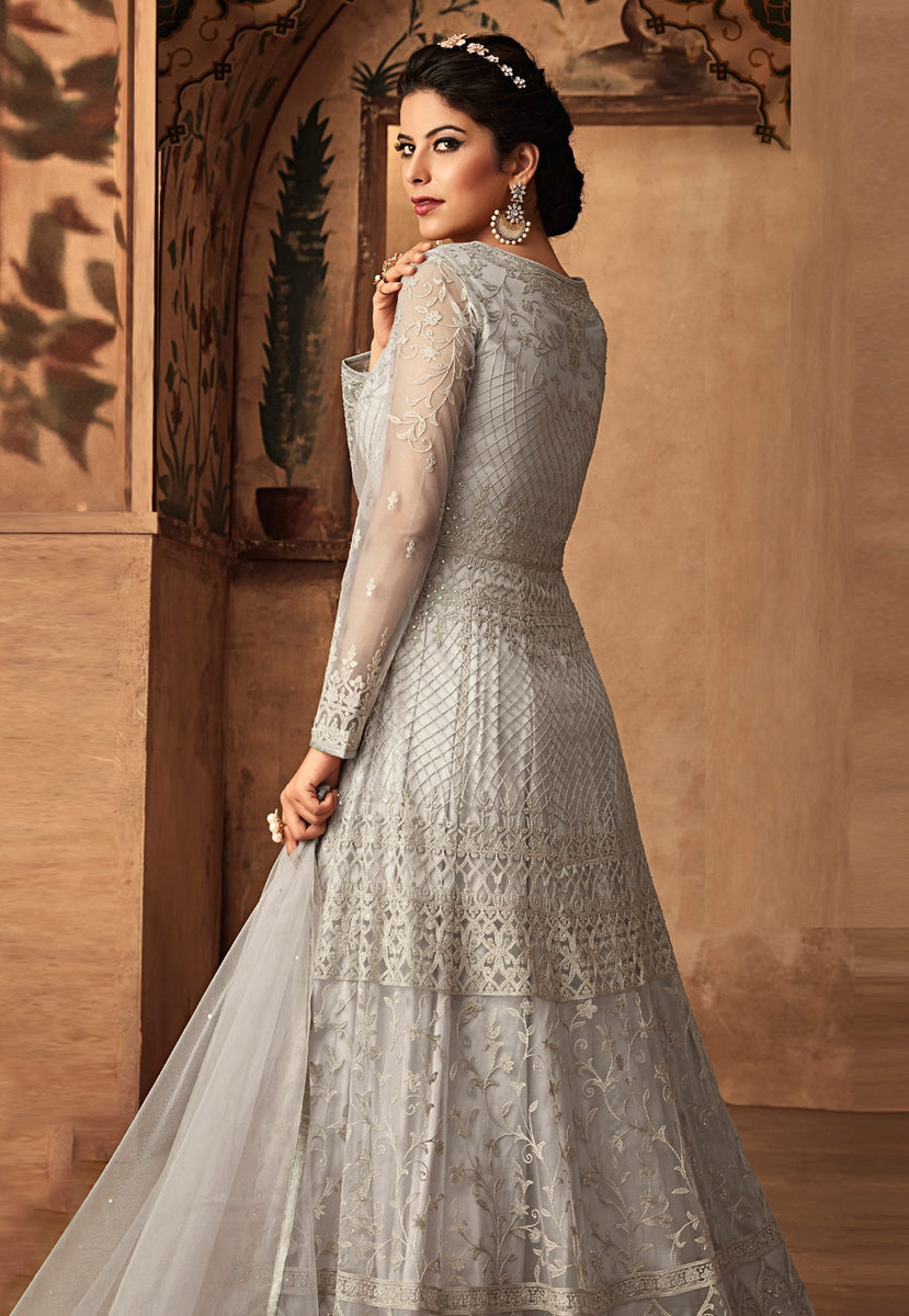 White net frock suit design 2025