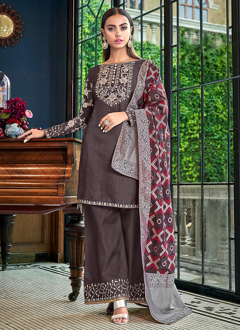 Silk Palazzos Pant Suit