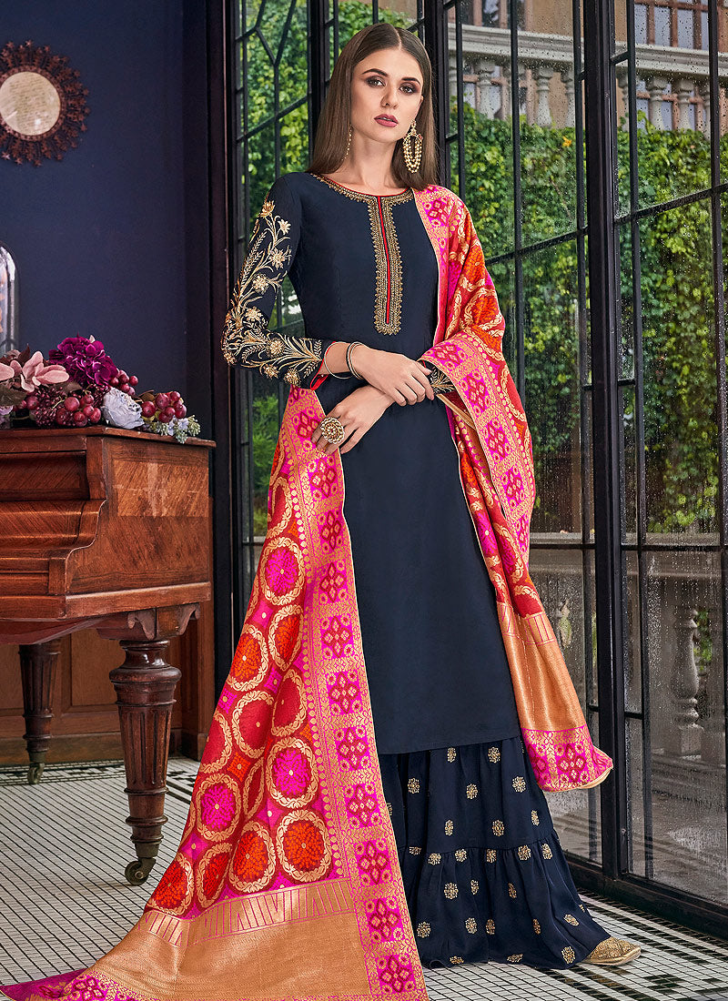 Silk Palazzos Pant Suit