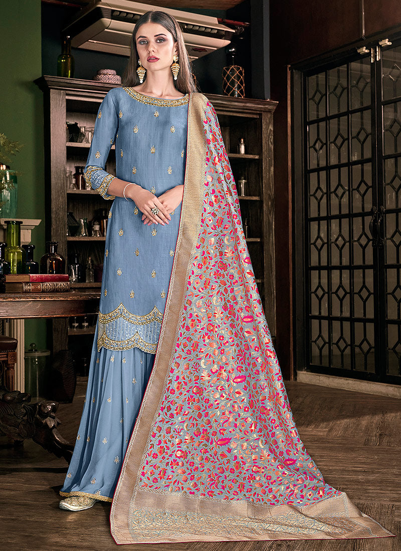 Silk Palazzos Pant Suit