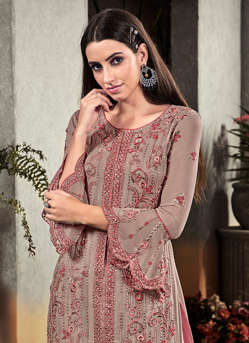 Embroidered Palazzo Suit