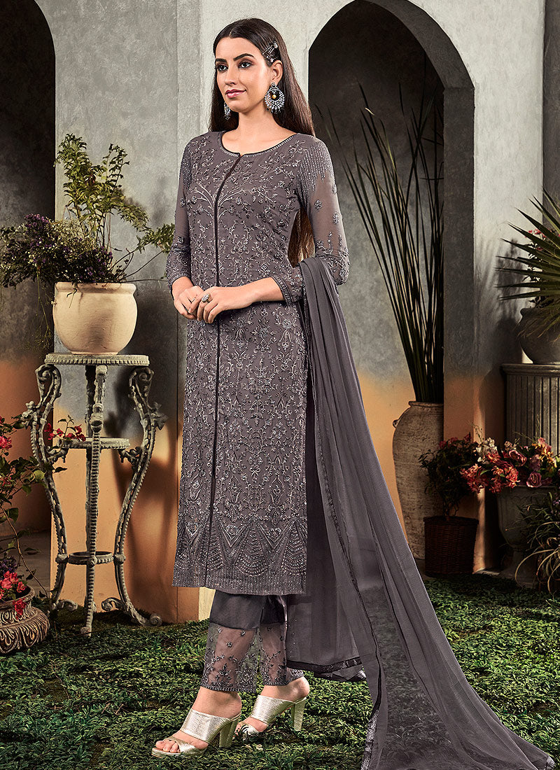 Embroidered Pakistani Pant Suit