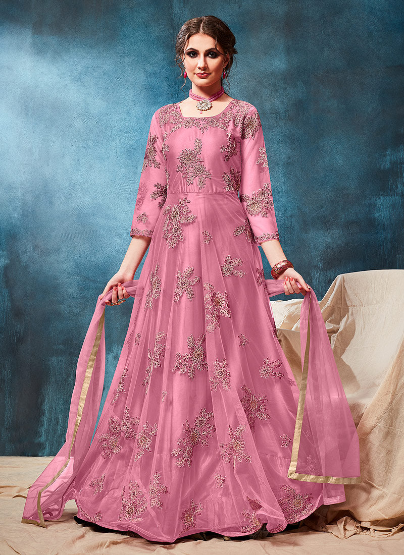 Embroidered Casual Anarkali Suit