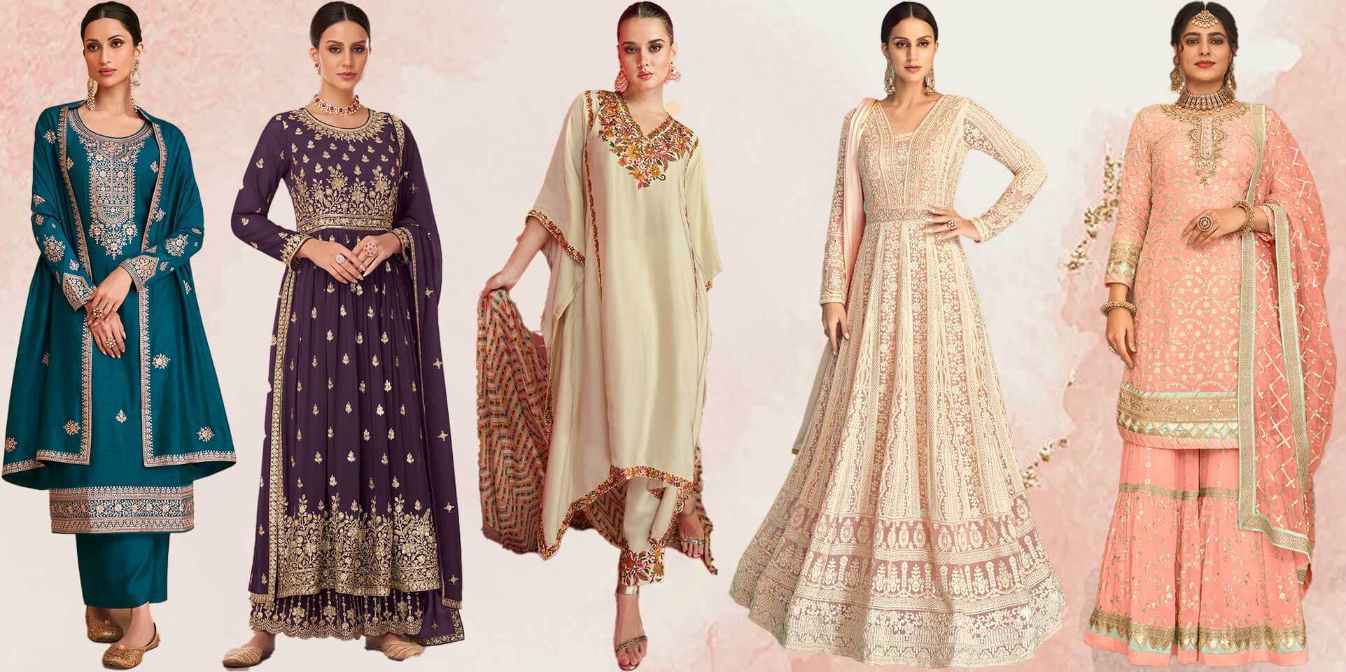 KAAJH Evening Gowns : Buy KAAJH Blue Gold Printed Ethnic Gown Online |  Nykaa Fashion.